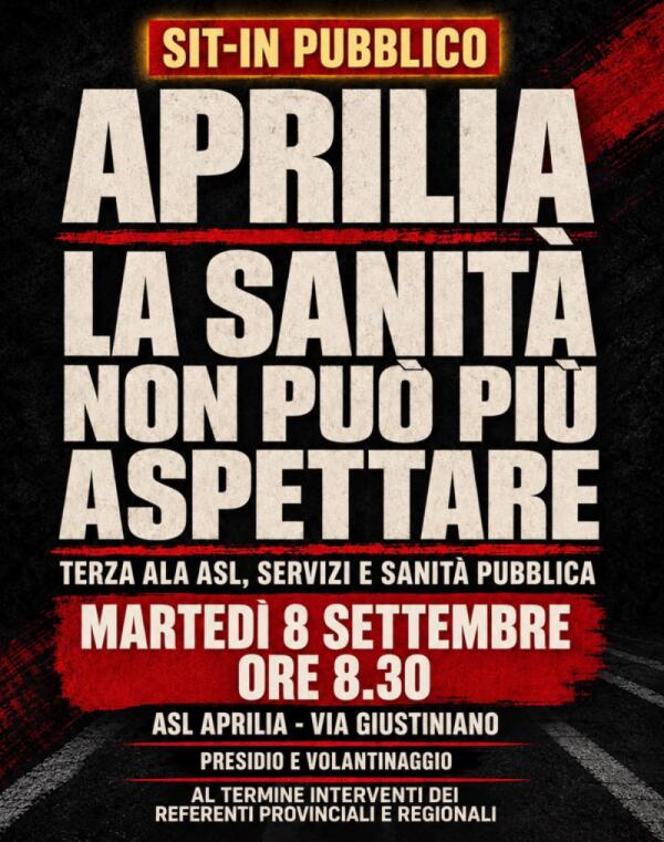 Aprilia - Sanità, la Coalizione Progressista: "Terza ala senza fondi, sit-in davanti alla Asl"