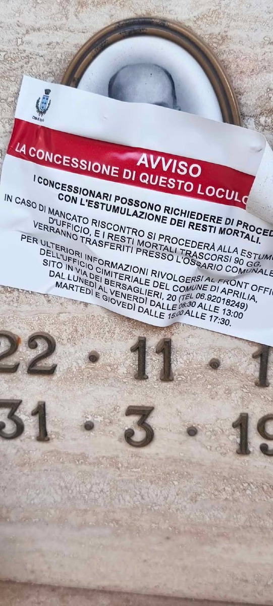 Avvisi cimitero 