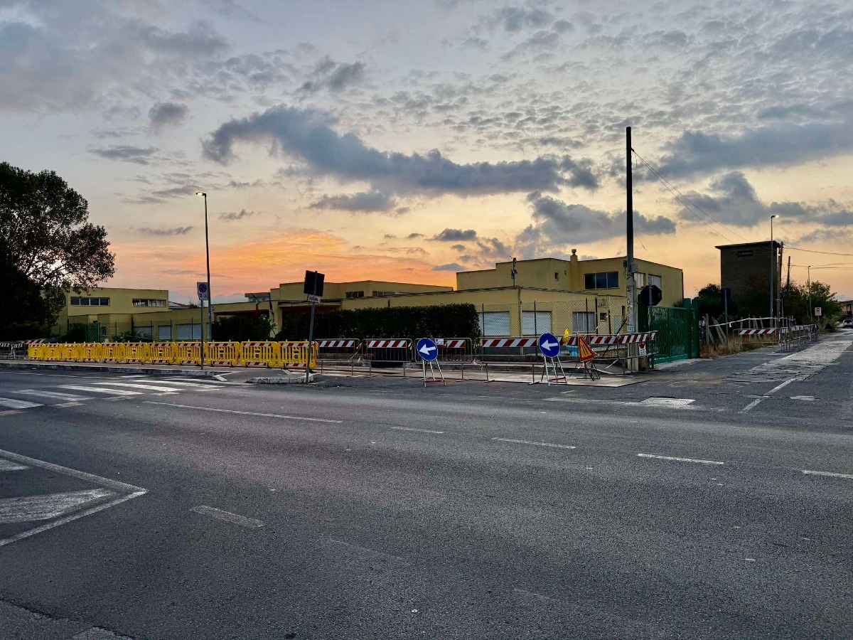 Campo di Carne_lavori davanti scuola Benedetto Lanza