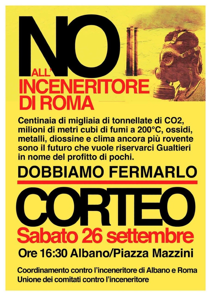 No Inceneritore Santa Palomba - Corteo Albano 26 Settembre 2026
