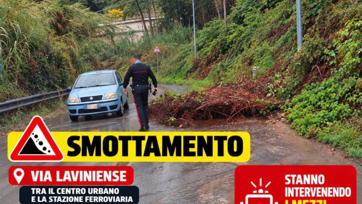 Smottamento su Via Laviniense a Lanuvio: strada bloccata tra il centro e la stazione. - 