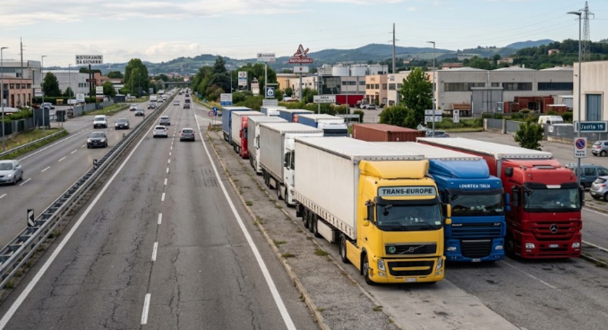 Autotrasportatori, la protesta scuote il Lazio meridionale: “No speculazioni, la rabbia ha radice comune” - creata con Gemini 