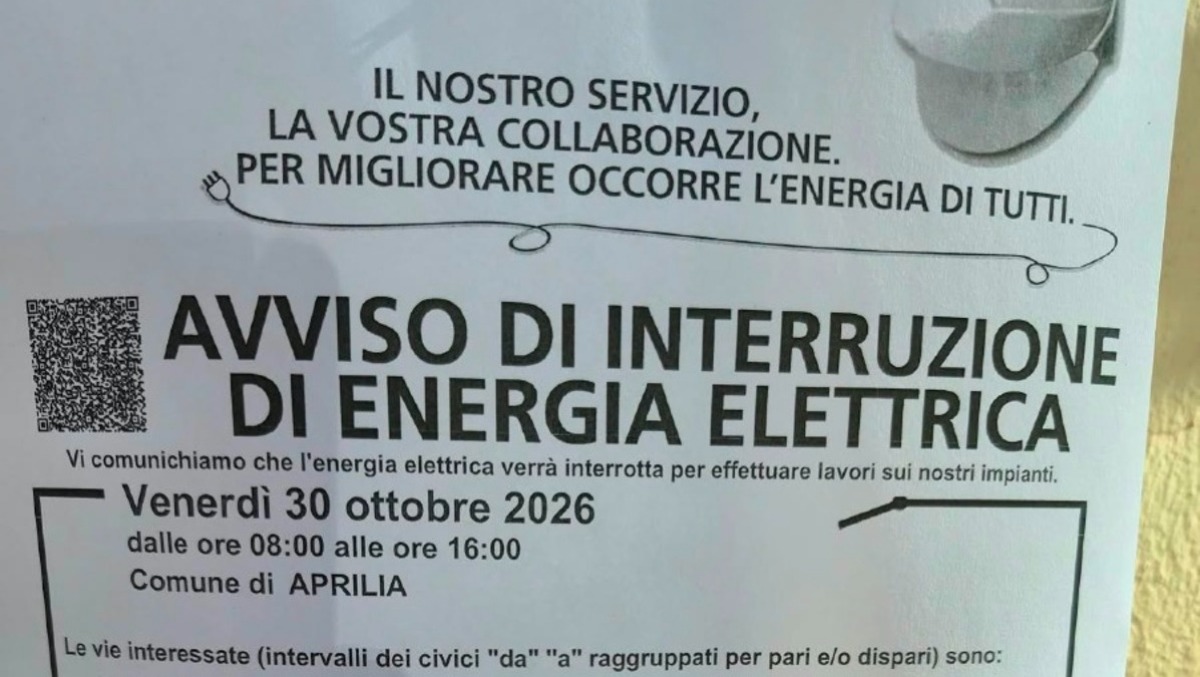 Il centro di Aprilia altre 8 ore senza corrente. Programmata una nuova interruzione. - 