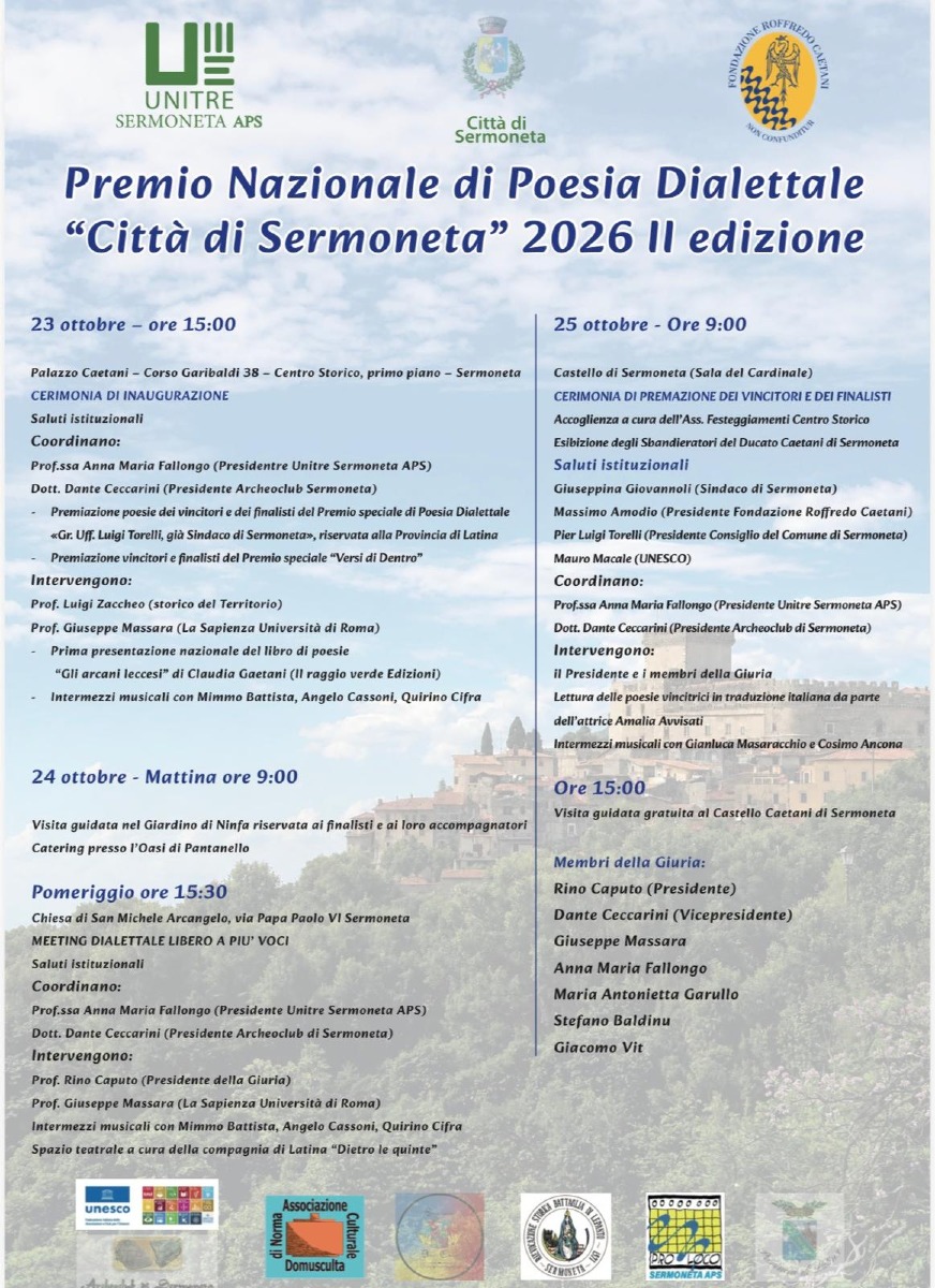 Sermoneta - Premio Poesia dialettale